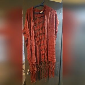 Burnt Orane Kori America Crochet Macrame Wrap